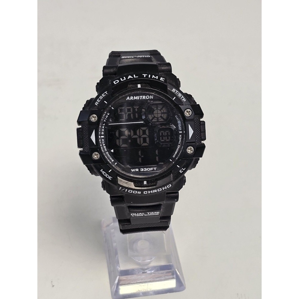ARMITRON 330ft WATCH FOR MEN BLACK CAMOUFLAGE PRO SPORT CHRONO MD13284